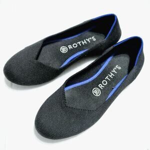 Rothys Black The Flat Sustainable Footwear Handcrafted Washable Shoe Size 7.5